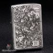 Bật Lửa Zippo Bạc Nguyên Khối Cao Cấp Khắc Apocalypse Bốn Kị Sĩ Của Khải Huyền Vỏ Dầy Bản Armor