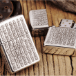 Bật Lửa Zippo Bạc Nguyên Khối Cao Cấp Khắc Bát Nhã Tâm Kinh Bản Nổi Vỏ Dầy Bản Armor