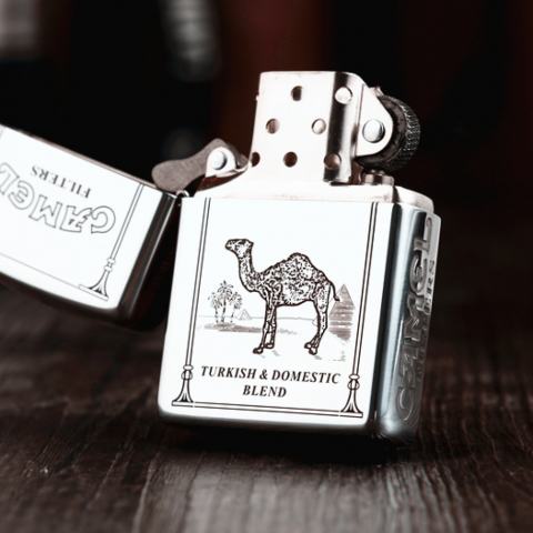 Bật Lửa Zippo Bạc Nguyên Khối Cao Cấp Khắc Camel Bản Vỏ Mỏng