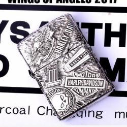 Bật Lửa Zippo Bạc Nguyên Khối Cao Cấp Khắc Harley Davidson Armor - Mã SP: ZPC2813