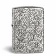 Bật Lửa Zippo Bạc Nguyên Khối Cao Cấp Khắc Hoa Văn Arabesque Vỏ Mỏng