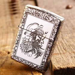 Bật Lửa Zippo Bạc Nguyên Khối Cao Cấp Khắc Quan Vũ Vỏ Dầy Bản Armor - Mã SP: ZPC2853-A
