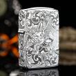 Bật Lửa Zippo Bạc Nguyên Khối Cao Cấp Khắc Rồng Quấn Quanh Phiên Bản 1941