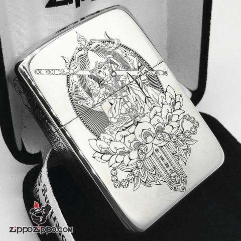 Bật lửa Zippo Bạc Nguyên Khối Cao Cấp Khắc Tề Thiên Đại Thánh Phiên Bản 1941