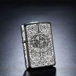 Bật Lửa Zippo Bạc Nguyên Khối Khắc  Codex Gigas Bản Vỏ Mỏng