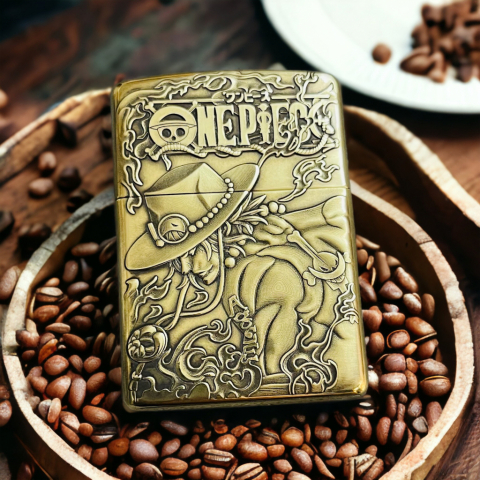 BẬT LỬA ZIPPO BẢN ĐỒNG DÀY KHẮC HÌNH 3D ONE PIECE