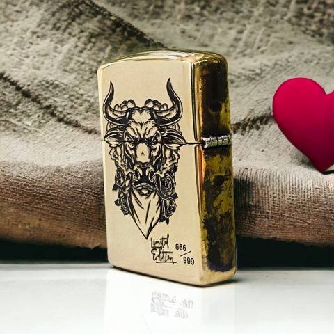 BẬT LỬA ZIPPO BẢN ĐÔNG TRƠN KHẮC 3D HÌNH CHIẾN NGƯ MA VƯƠNG  SIÊU SẮC NÉT