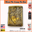 BẬT LỬA ZIPPO BẢN ĐỒNG TRƠN KHẮC HÌNH 3D PHẬT  VÀ TTHÁP SIÊU SẮC NÉT