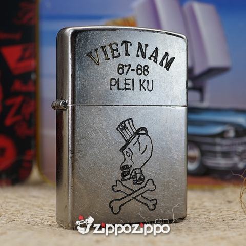 Bật lửa zippo chiến tranh việt nam đời số ( VIETNAM-PLEI KU 67-68 )