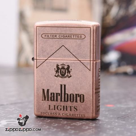 Bật Lửa Zippo CHính Hãng 301FB Khắc logo Marlboro