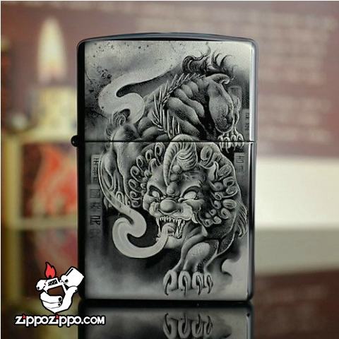 Bật lửa Zippo chính hãng Animal brave phiên bản màu xám