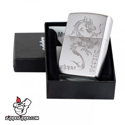 Bật lửa Zippo chính hãng bạc khắc rồng đặc biệt