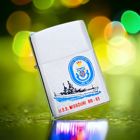 BẬT LỬA ZIPPO CHÍNH HÃNG BẢN MẠ CHROME KHẮCTÀU CHIẾN USS MISSOURI BB-63