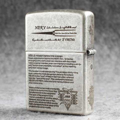 Bật lửa Zippo Chính Hãng Bức Thư Evangelion Mạ Antique Silver