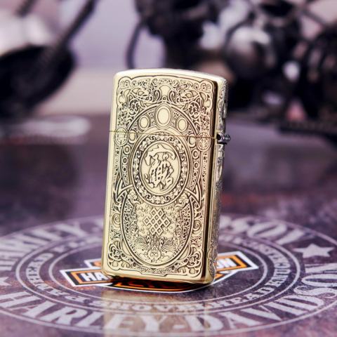 Bật Lửa Zippo Chính Hãng  Chạm Khắc Tỳ Hưu Phiên Bản Hẹp Slim