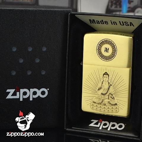 Bật lửa Zippo chính hãng chất liệu đồng khắc phật