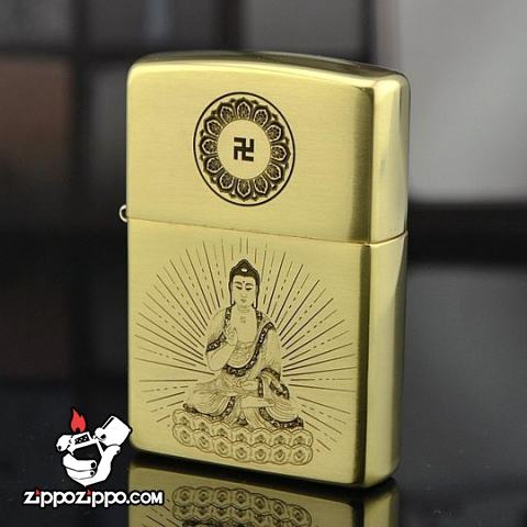 Bật lửa Zippo chính hãng chất liệu đồng khắc phật