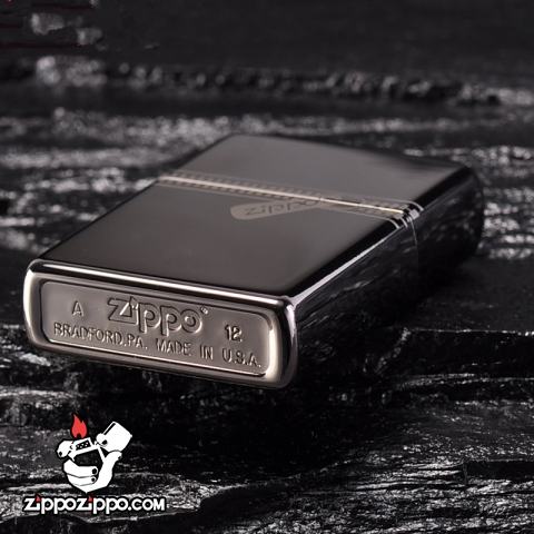 Bật lửa zippo chính hãng đen tuyền dây kéo cổ điển 21.088