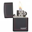 Bật Lửa Zippo Sơn Màu Đen Viền Đỏ - Logo Zippo SKU 218ZB – Zippo Black Matte with Zippo Logo and Border