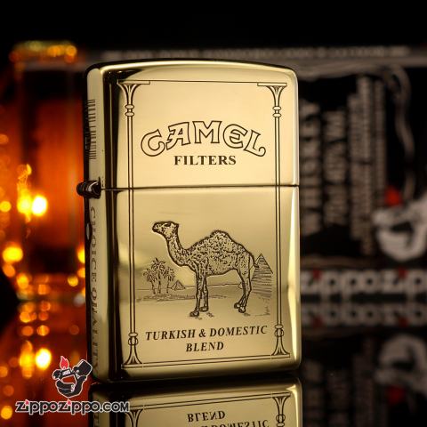 Bật lửa Zippo chính hãng đồng bóng khắc Lạc Đà CAMEL