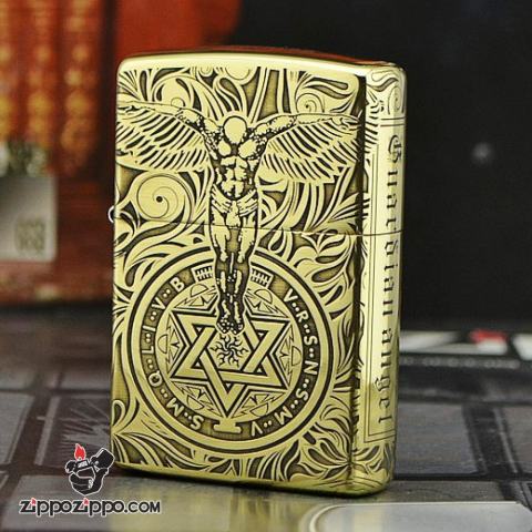 Bật lửa Zippo chính hãng Đồng Bóng khắc thiên thần