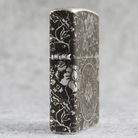 Bật lửa Zippo Chính Hãng Hoa Mẫu Đơn Mạ Antique Silver