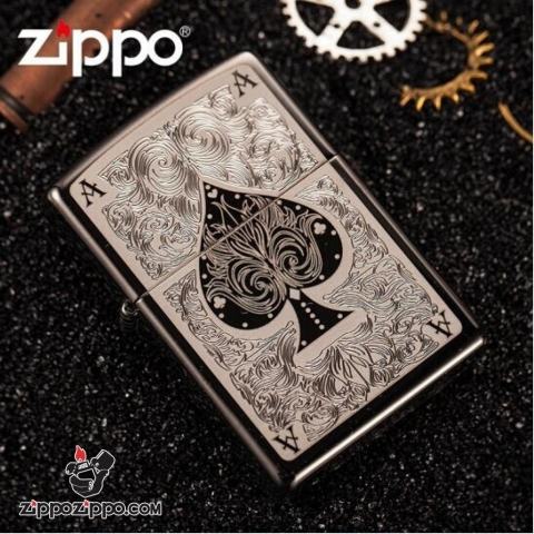 Bật lửa Zippo chính hãng In hình lá bài Át Bích