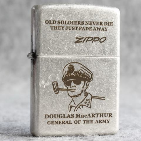 Bật Lửa Zippo Chính Hãng Khắc Tướng MacARTHUR Mạ Antique Silver