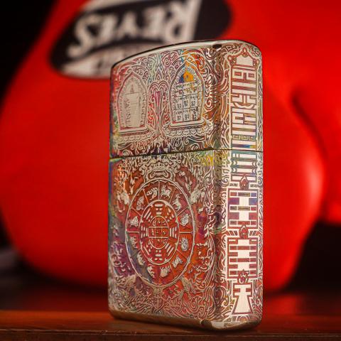 Bật lửa Zippo chính hãng mạ chrome khắc kiếp luân hồi với phối màu độc đáo