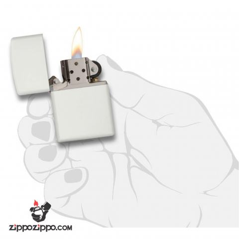 Bật Lửa Zippo Sơn Màu Trắng - SKU 214 – Zippo White Matte