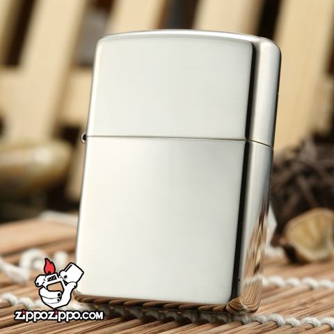 Zippo 15 - Bật lửa zippo chính hãng nguyên khối bạc trơn bóng