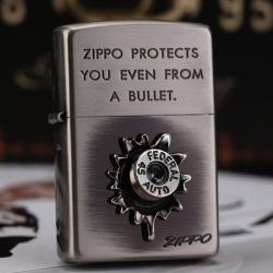 Bật Lửa Zippo Chính Hãng Phiên Bản Xuất Nhật Ốp Viên Đạn Cổ Điển Màu Bạc - Mã SP: ZPC3066