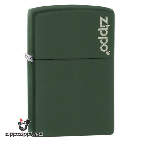 Bật Lửa Zippo Sơn Màu Xanh Quân Đội - Logo Zippo SKU 221ZL – Zippo Green Matte With Zippo Logo