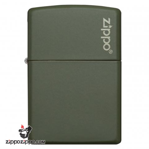 Bật Lửa Zippo Sơn Màu Xanh Quân Đội - Logo Zippo SKU 221ZL – Zippo Green Matte With Zippo Logo