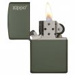 Bật Lửa Zippo Sơn Màu Xanh Quân Đội - Logo Zippo SKU 221ZL – Zippo Green Matte With Zippo Logo