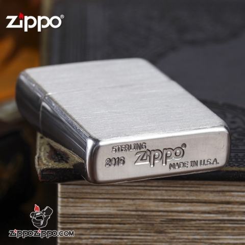 Zippo 13 - Bật lửa zippo chính hãng USA nguyên khối bạc xước