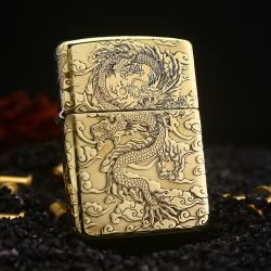 Bật lửa Zippo Đồng  Armor Khắc Siêu Sâu Hình Rồng Phiên Bản Giới Hạn - Mã SP: ZPC2339