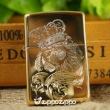 bật lửa zippo đồng chặm khắc hoa văn hình sư tử