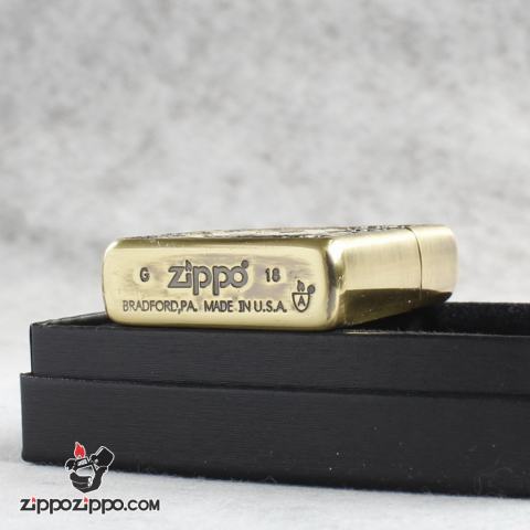 Bật Lửa Zippo Đồng Hồ Cổ Điển Màu đồng Cổ