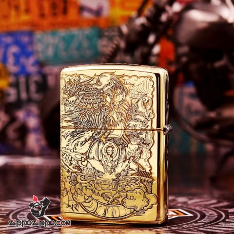 Bật Lửa Zippo đồng Khắc Hỏa Kỳ Lân Bản Amor