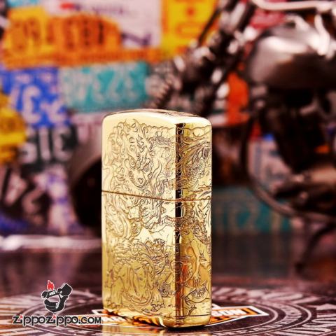 Bật Lửa Zippo đồng Khắc Hỏa Kỳ Lân Bản Amor