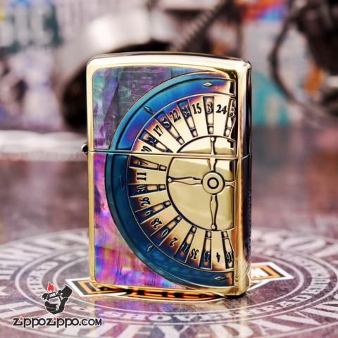 Bật Lửa Zippo Giới Hạn Dát Mục Phi Tiêu Khảm Trai Đốt Đồng