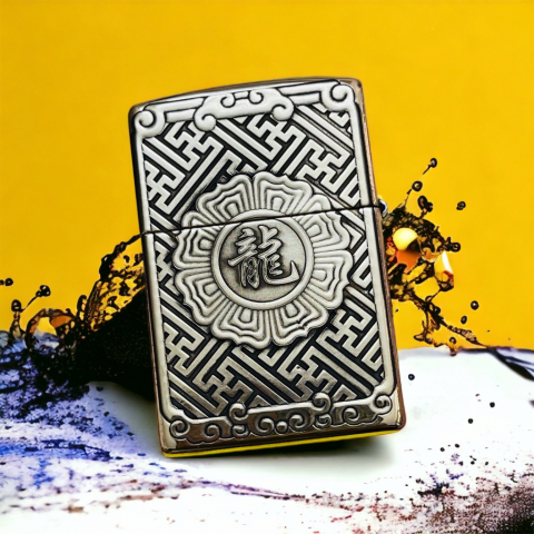 Bật lửa zippo khắc 3D hình con rồng siêu sắc nét, khắc trên bản đồng trơn nguyên khối