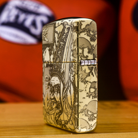 Bật Lửa Zippo Khắc Hắc Bạch Vô Thường Bản Armor