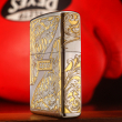 Bật Lửa Zippo Khắc Lô Gô Hoa Văn Trái Tim Mạ Chrome