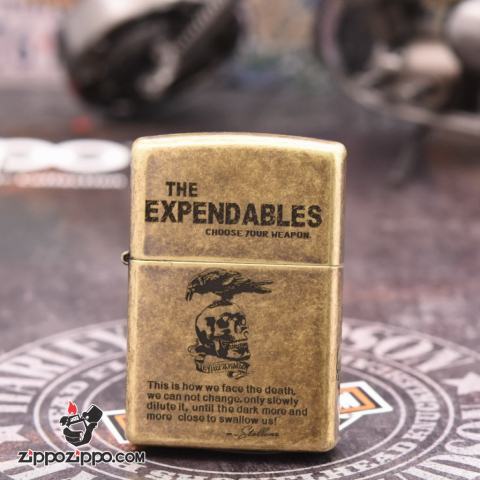 Bật Lửa Zippo Mạ Antique Brass Khắc The Expendables