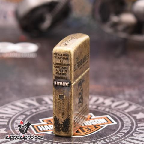 Bật Lửa Zippo Mạ Antique Brass Khắc The Expendables