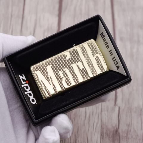 Bật Lửa Zippo Màu Đồng Khắc Logo Marlboro Phiên Bản Hẹp Slim