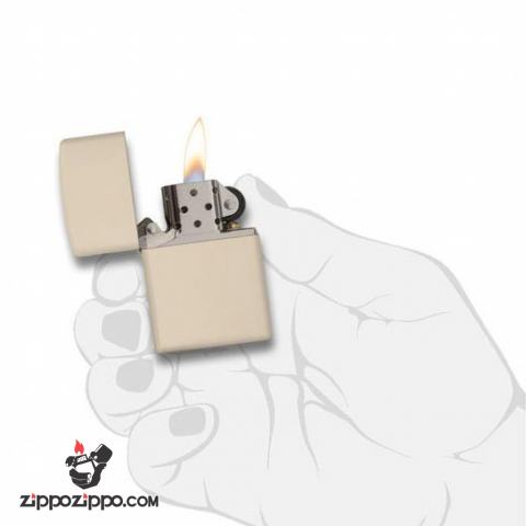 Bật Lửa Zippo Sơn Màu Trắng Kem - SKU 216 – Zippo Cream Matte