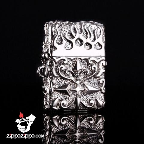 Bật lửa zippo Mỹ  điêu khắc handmade bạc tây tạng phiên bản giới hạn xuất nhật bản